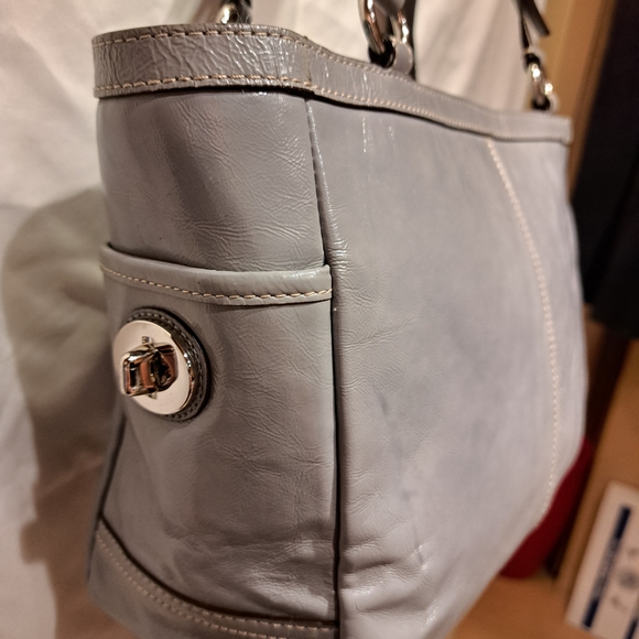 Coach Gray Leather Tote Bag - Picture 6 of 10